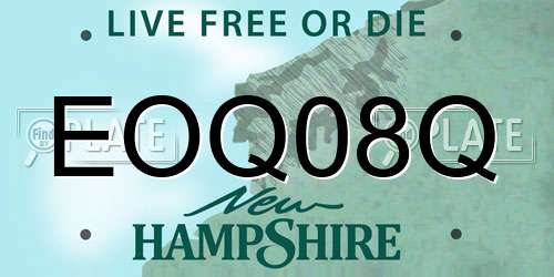 EOQ08Q New Hampshire License Plate