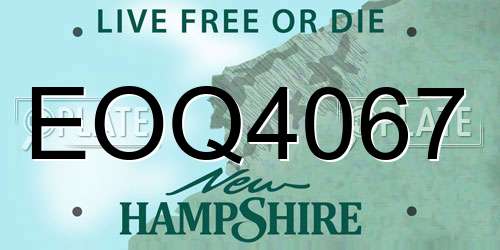 EOQ4067 New Hampshire License Plate