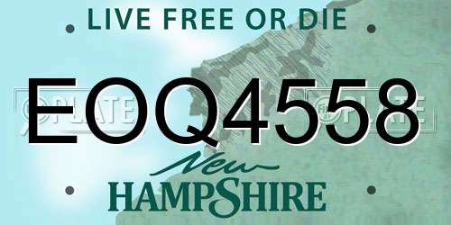 EOQ4558 New Hampshire License Plate