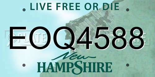 EOQ4588 New Hampshire License Plate