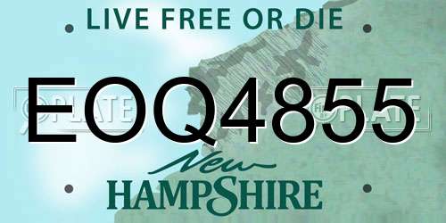 EOQ4855 New Hampshire License Plate