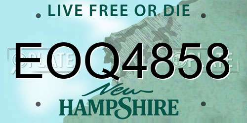 EOQ4858 New Hampshire License Plate