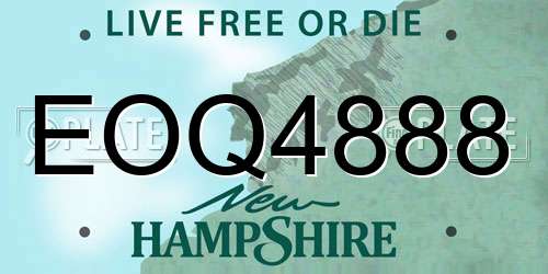 EOQ4888 New Hampshire License Plate