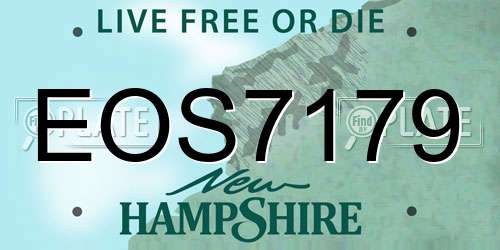EOS7179 New Hampshire License Plate
