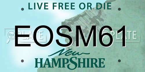 EOSM61 New Hampshire License Plate