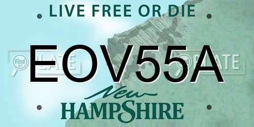 EOV55A New Hampshire License Plate