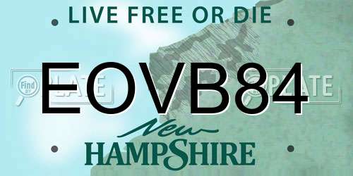 EOVB84 New Hampshire License Plate