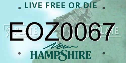 EOZ0067 New Hampshire License Plate