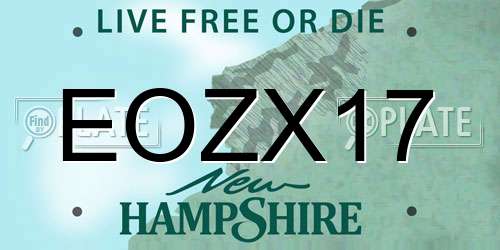 EOZX17 New Hampshire License Plate