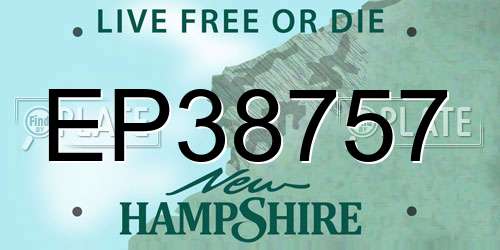 EP38757 New Hampshire License Plate