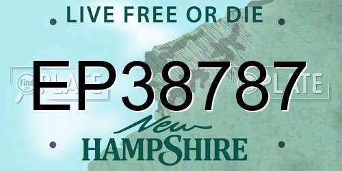 EP38787 New Hampshire License Plate