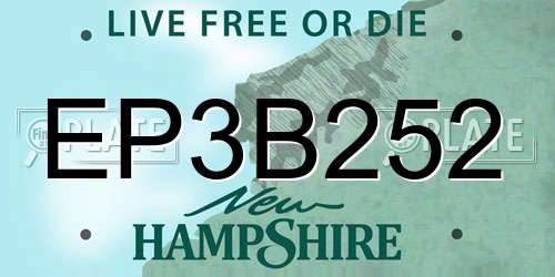 EP3B252 New Hampshire License Plate