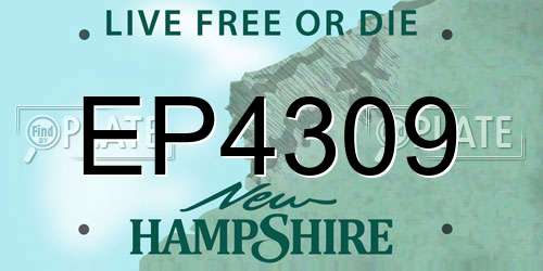 EP4309 New Hampshire License Plate
