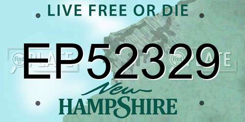 EP52329 New Hampshire License Plate