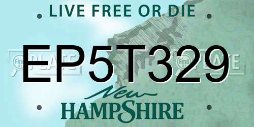 EP5T329 New Hampshire License Plate