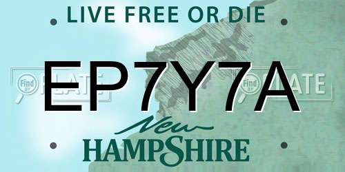 EP7Y7A New Hampshire License Plate