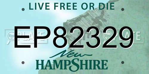 EP82329 New Hampshire License Plate