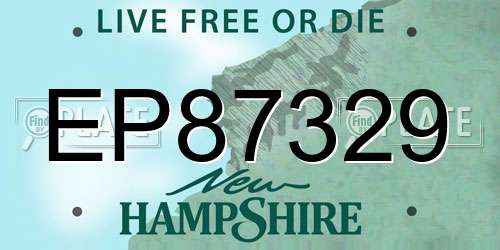 EP87329 New Hampshire License Plate
