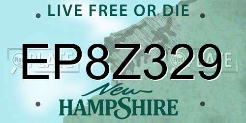 EP8Z329 New Hampshire License Plate