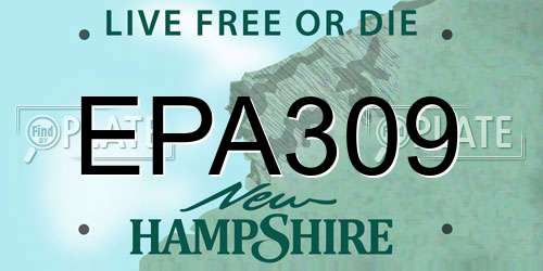 EPA309 New Hampshire License Plate