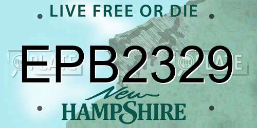 EPB2329 New Hampshire License Plate