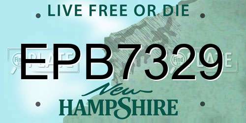 EPB7329 New Hampshire License Plate