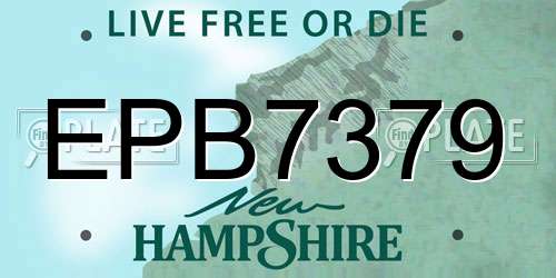 EPB7379 New Hampshire License Plate