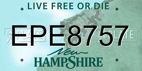 EPE8757 New Hampshire License Plate
