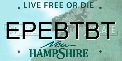 EPEBTBT New Hampshire License Plate