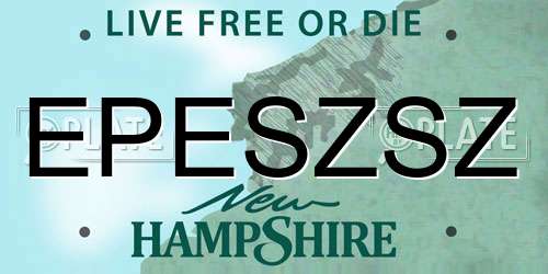 EPESZSZ New Hampshire License Plate