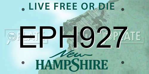 EPH927 New Hampshire License Plate