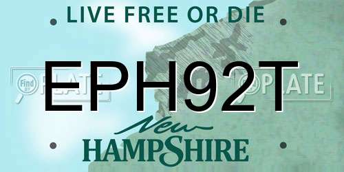 EPH92T New Hampshire License Plate