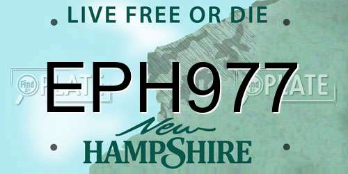 EPH977 New Hampshire License Plate