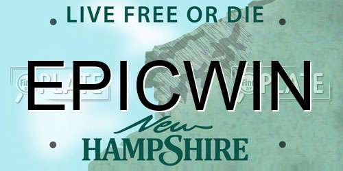 EPICWIN New Hampshire License Plate