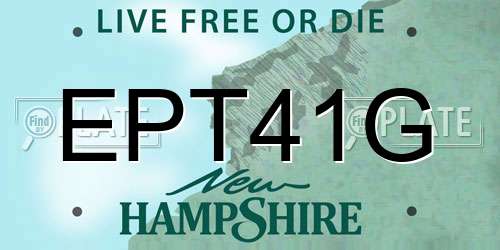 EPT41G New Hampshire License Plate