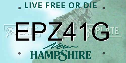 EPZ41G New Hampshire License Plate
