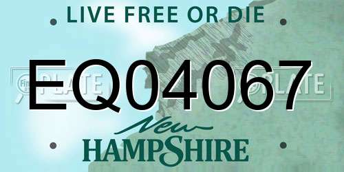 EQ04067 New Hampshire License Plate