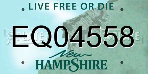 EQ04558 New Hampshire License Plate