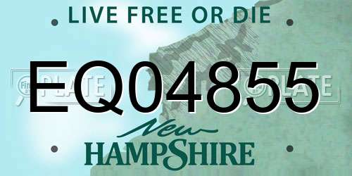 EQ04855 New Hampshire License Plate