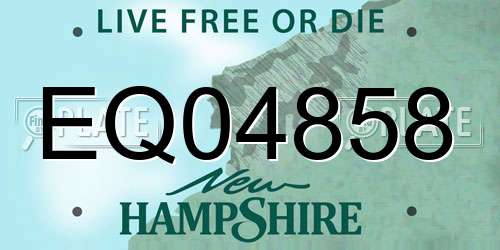 EQ04858 New Hampshire License Plate