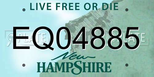 EQ04885 New Hampshire License Plate