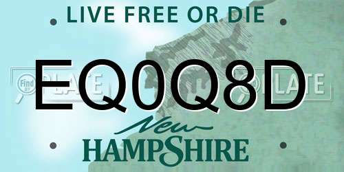 EQ0Q8D New Hampshire License Plate