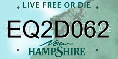 EQ2D062 New Hampshire License Plate