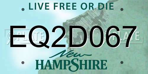 EQ2D067 New Hampshire License Plate