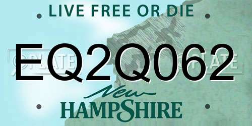 EQ2Q062 New Hampshire License Plate