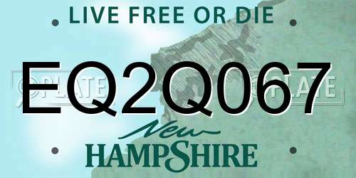 EQ2Q067 New Hampshire License Plate