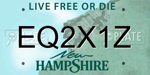 EQ2X1Z New Hampshire License Plate