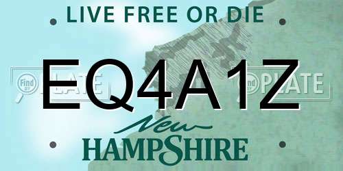 EQ4A1Z New Hampshire License Plate