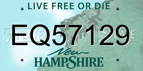EQ57129 New Hampshire License Plate
