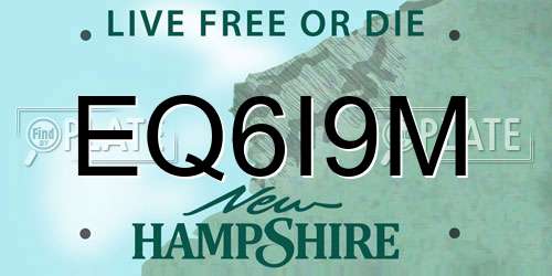 EQ6I9M New Hampshire License Plate